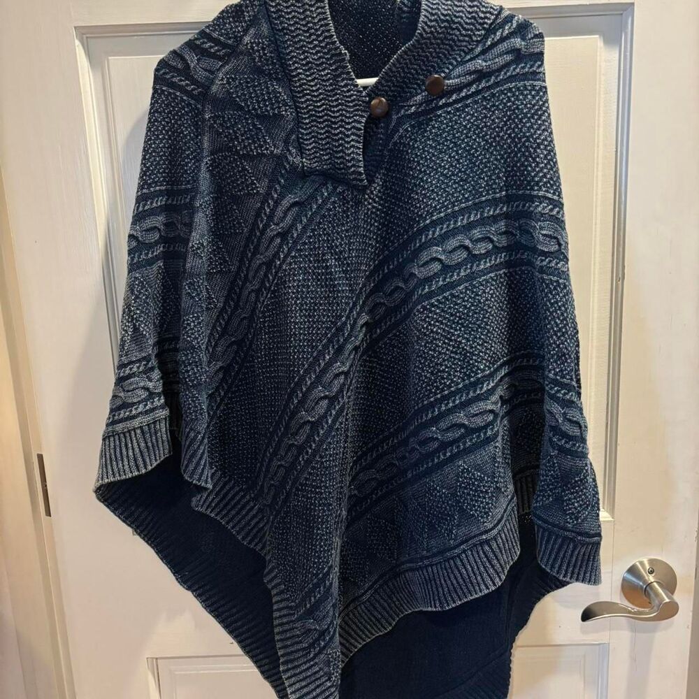 Lauren Ralph Lauren Blue Poncho Women's One Size